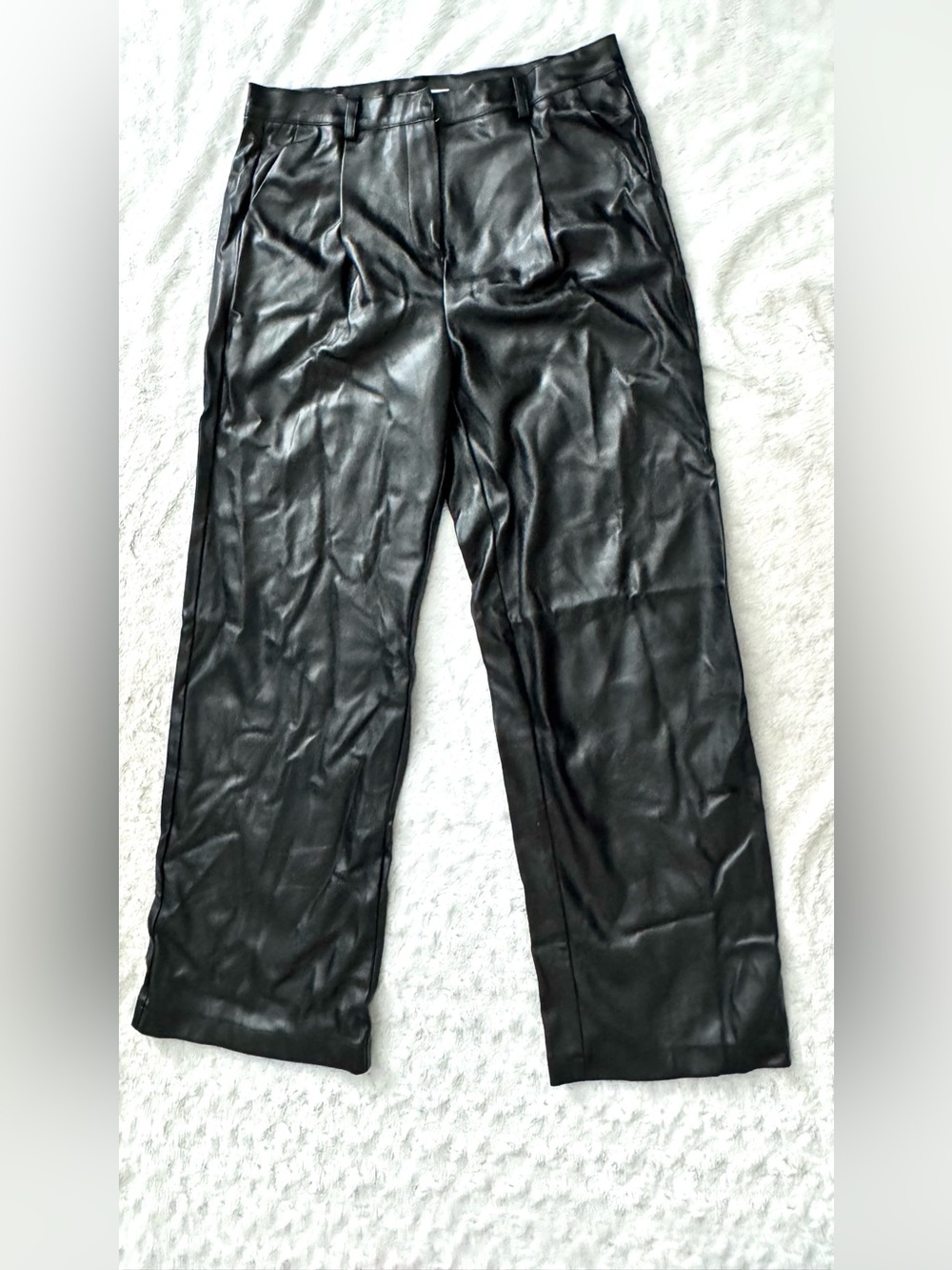 RUMOURS Black Faux Leather Wide Leg Pants